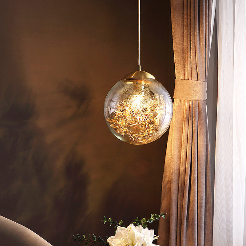 Forme sphérique de style moderne Sanging Sconce Glass 1 Pendante lumineuse pour balcon