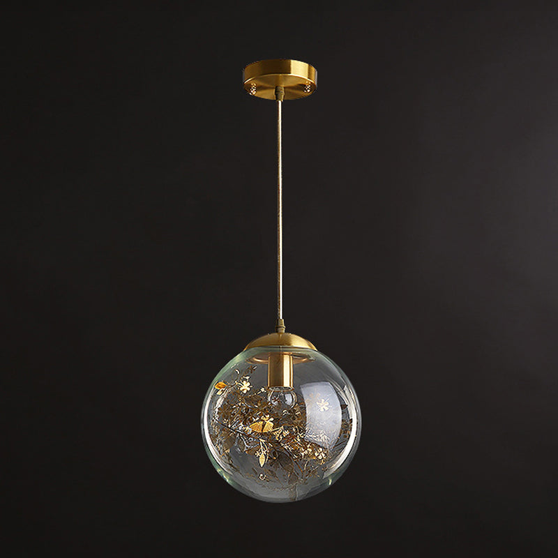 Forme sphérique de style moderne Sanging Sconce Glass 1 Pendante lumineuse pour balcon