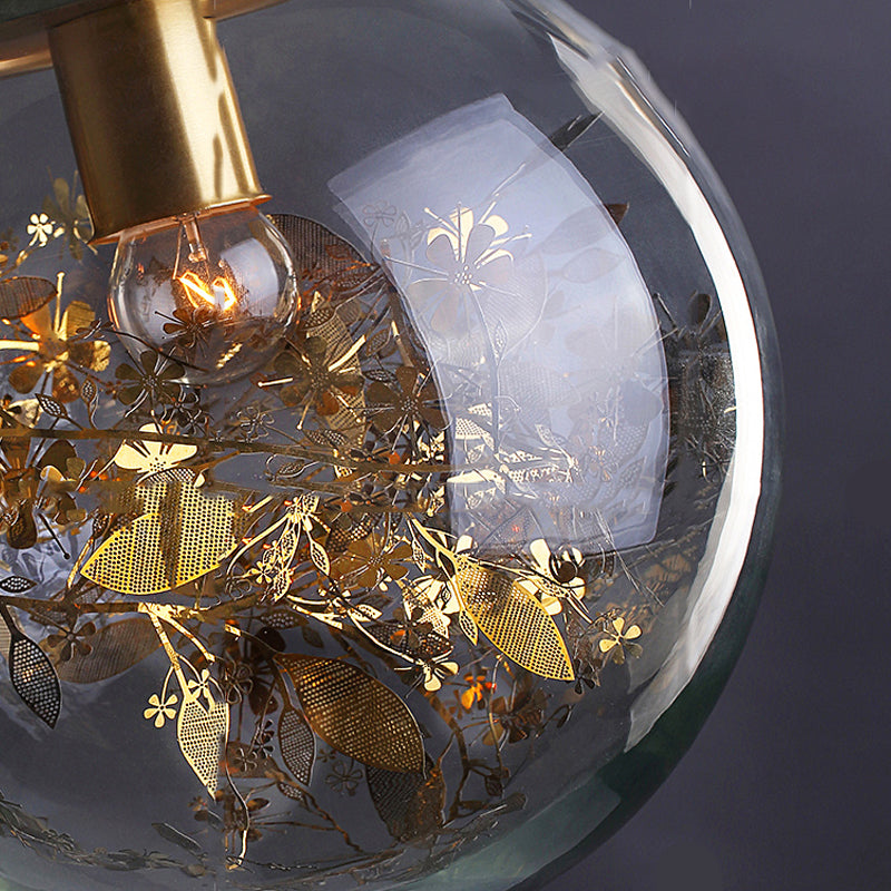 Forme sphérique de style moderne Sanging Sconce Glass 1 Pendante lumineuse pour balcon