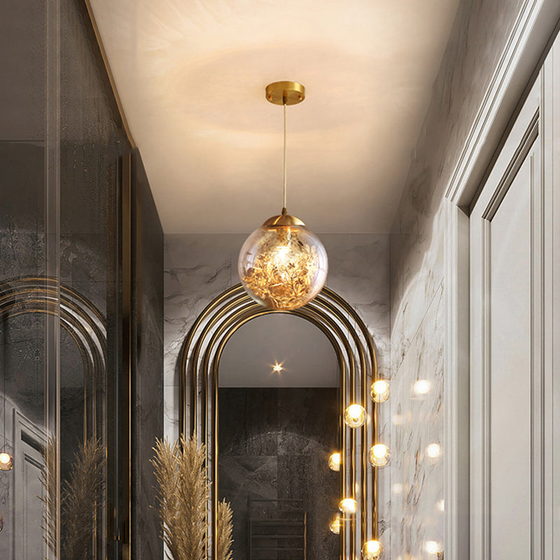 Forme sphérique de style moderne Sanging Sconce Glass 1 Pendante lumineuse pour balcon