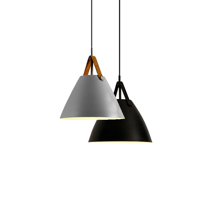 Forme du cône de style moderne Métal de lampe de suspension 1 Lumières éclairées pour le café