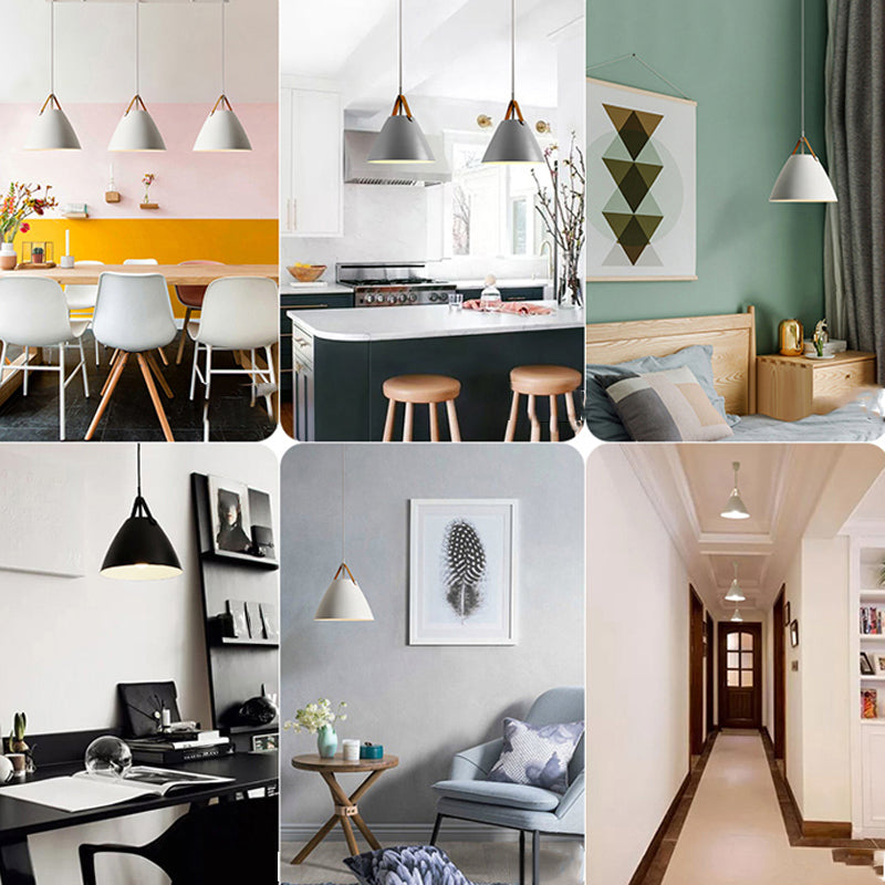 Forme du cône de style moderne Métal de lampe de suspension 1 Lumières éclairées pour le café