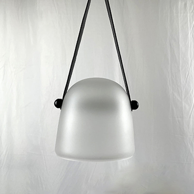Forme de baril Éclairage suspendu en verre de style moderne 1 pendentif léger pour chambre à coucher