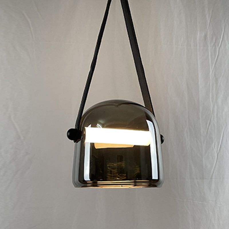 Forme de baril Éclairage suspendu en verre de style moderne 1 pendentif léger pour chambre à coucher