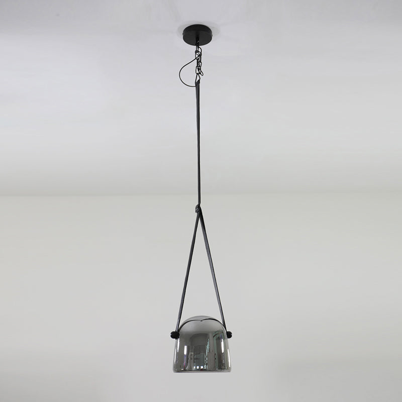 Forme de baril Éclairage suspendu en verre de style moderne 1 pendentif léger pour chambre à coucher