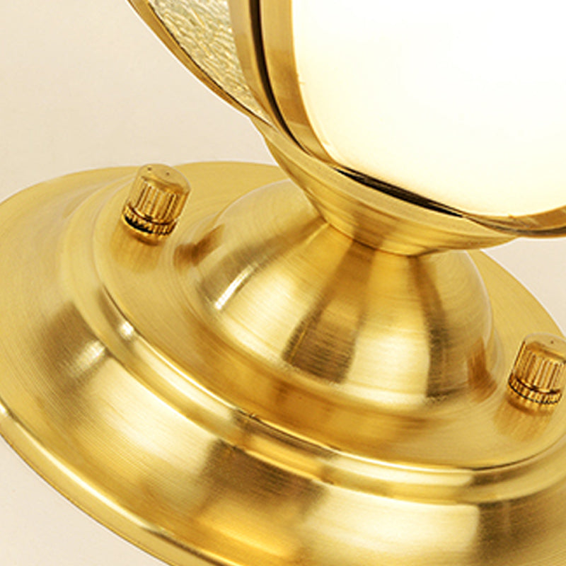 Plafonnier en laiton, luminaire traditionnel en verre, plafonnier encastré avec ombrage