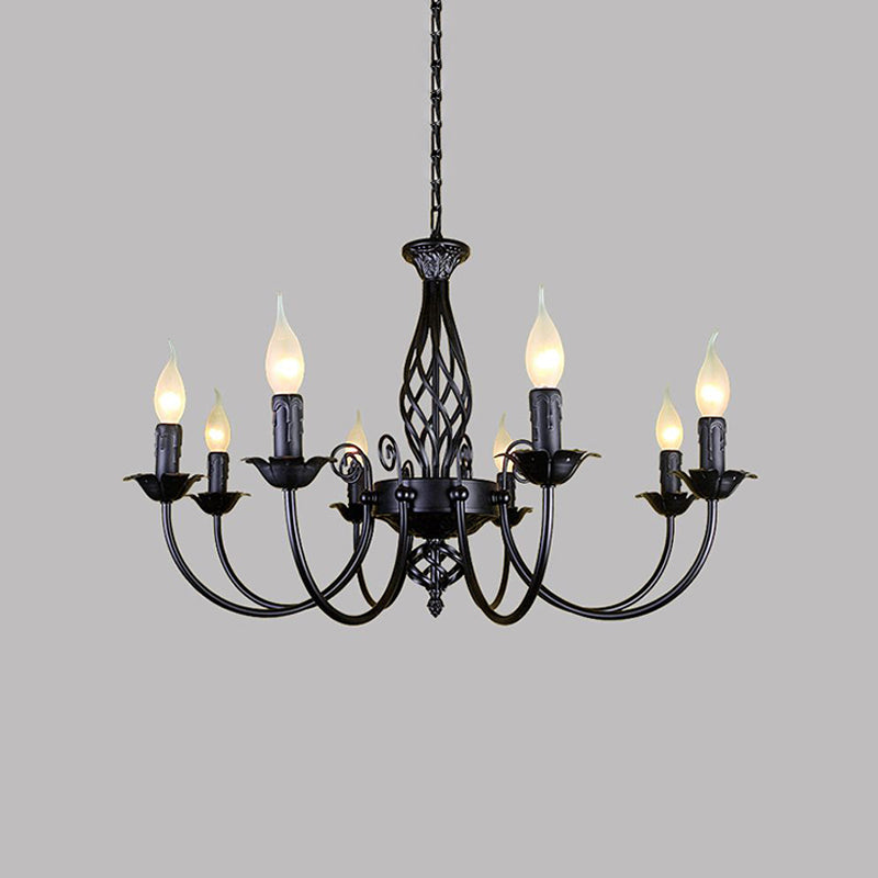 American Candle Shape Chandelier Metal Multi Light Hanging Light for Dinning Room