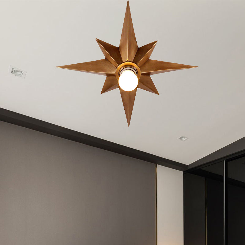 Zwart/brons anijs sterplafondlamp eigentijds metaal 1-kops trapinbouwlamp