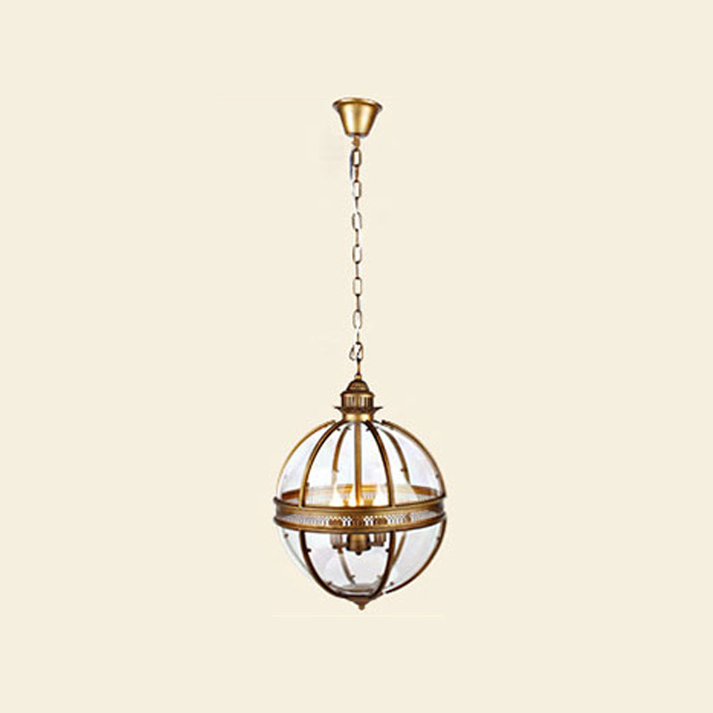 Globe Metal Pendant Lighting Industrial 3 Lights Dining Room Chandelier Hanging Light Fixture