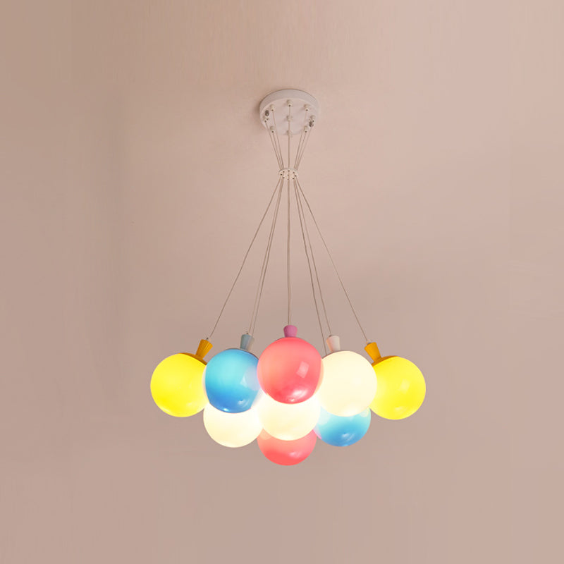 Balloon Colored Chandelier Light Simplicity Acrylic Pendant Light for Child Room