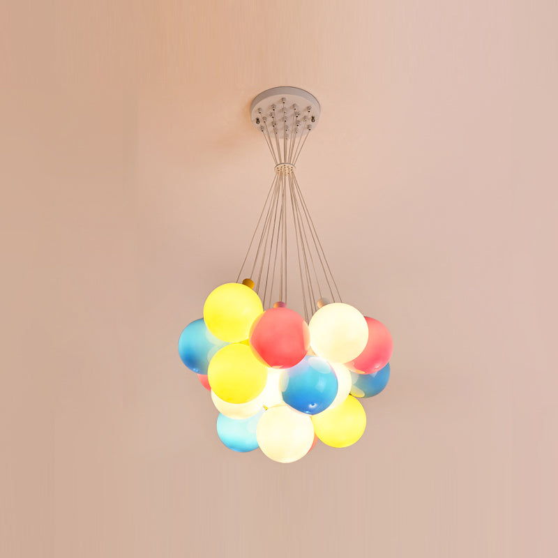 Balloon Colored Chandelier Light Simplicity Acrylic Pendant Light for Child Room