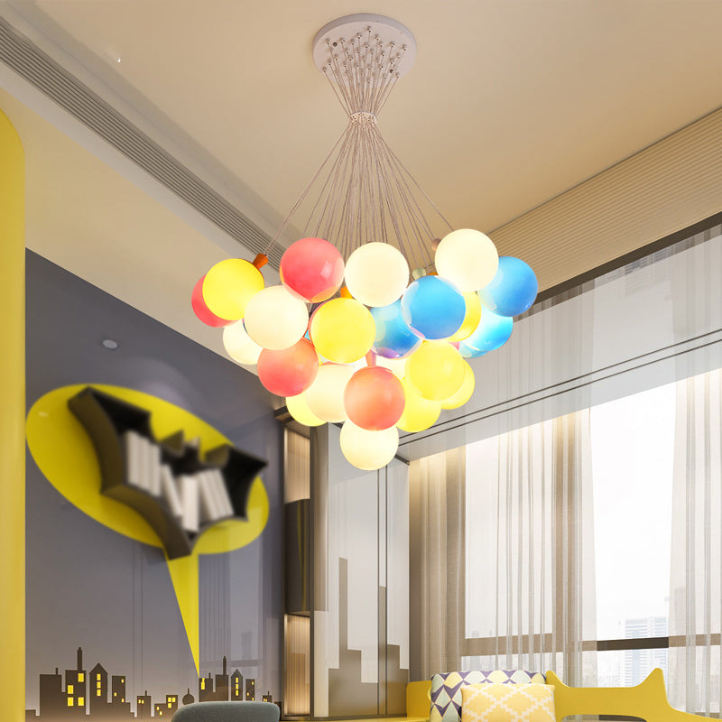 Balloon Colored Chandelier Light Simplicity Acrylic Pendant Light for Child Room