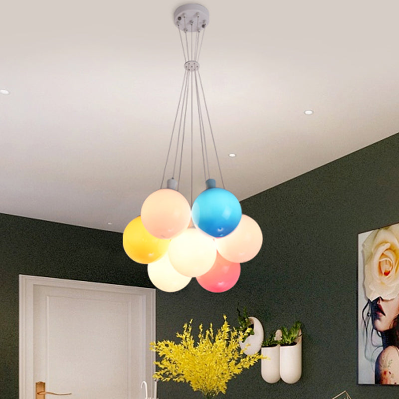 Balloon Colored Chandelier Light Simplicity Acrylic Pendant Light for Child Room
