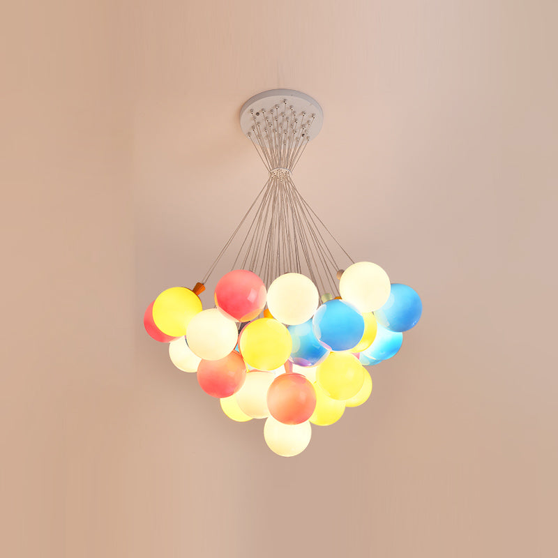 Balloon Colored Chandelier Light Simplicity Acrylic Pendant Light for Child Room
