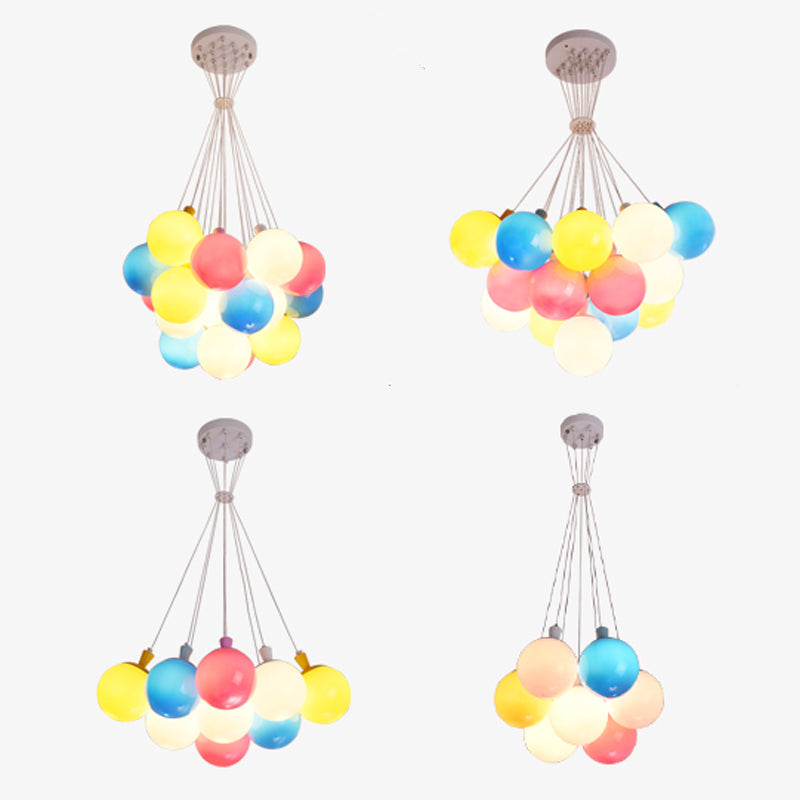 Balloon Colored Chandelier Light Simplicity Acrylic Pendant Light for Child Room