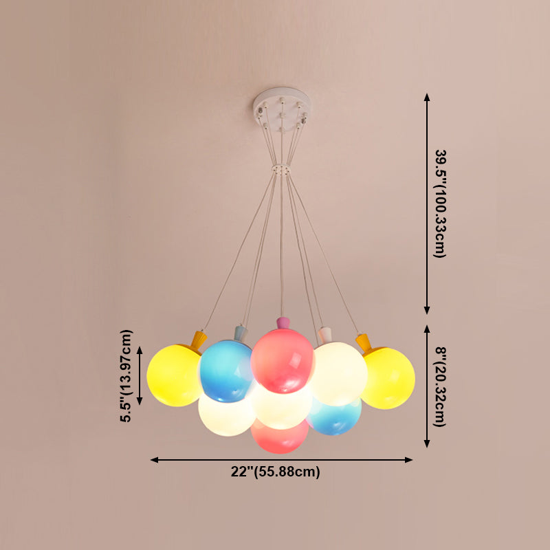 Balloon Colored Chandelier Light Simplicity Acrylic Pendant Light for Child Room