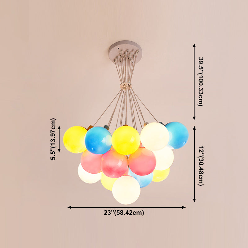 Balloon Colored Chandelier Light Simplicity Acrylic Pendant Light for Child Room