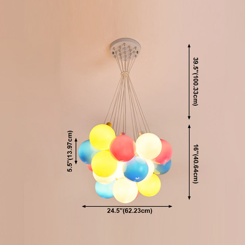 Balloon Colored Chandelier Light Simplicity Acrylic Pendant Light for Child Room