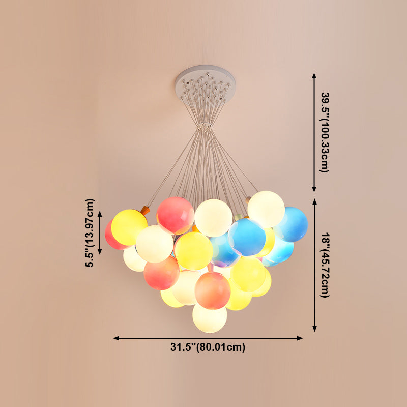 Balloon Colored Chandelier Light Simplicity Acrylic Pendant Light for Child Room
