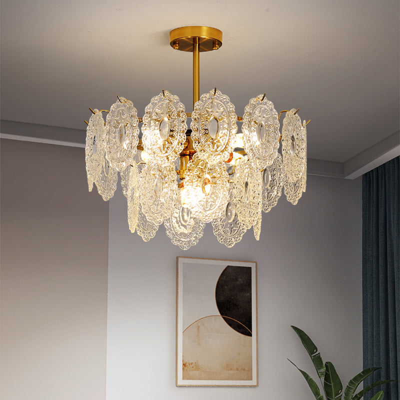 Glass Shade Hanging Light Modern Style Pendant Light Fixture for Living Room