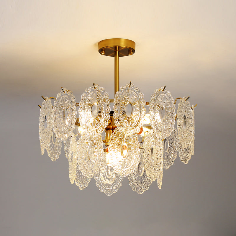 Glass Shade Hanging Light Modern Style Pendant Light Fixture for Living Room