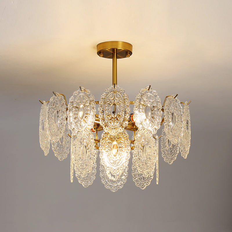 Glass Shade Hanging Light Modern Style Pendant Light Fixture for Living Room