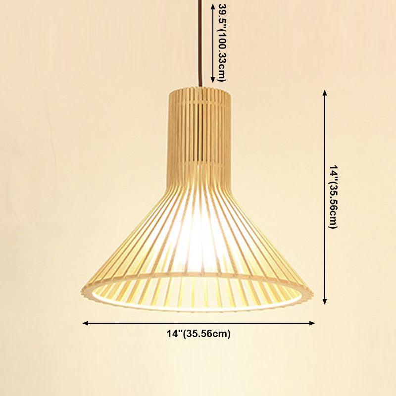 Wooden Hanging Lamp Contemporary Pendant Light Fixtures for Dining Room Coffee Shop