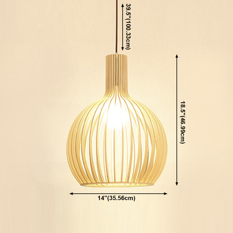 Wooden Hanging Lamp Contemporary Pendant Light Fixtures for Dining Room Coffee Shop