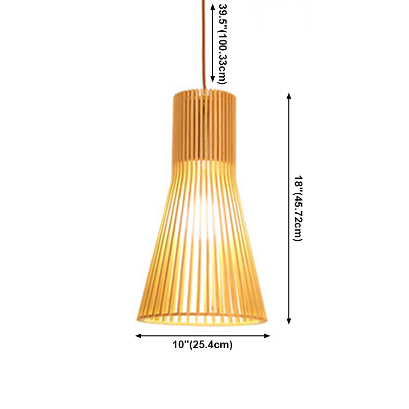 Wooden Hanging Lamp Contemporary Pendant Light Fixtures for Dining Room Coffee Shop