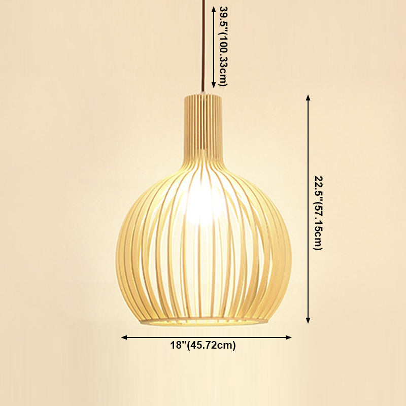 Wooden Hanging Lamp Contemporary Pendant Light Fixtures for Dining Room Coffee Shop