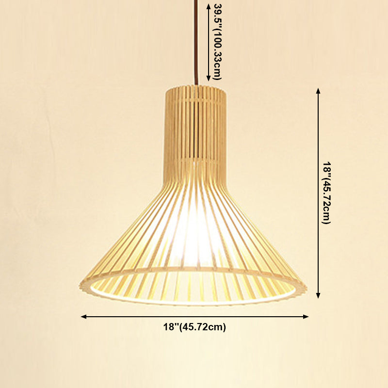 Wooden Hanging Lamp Contemporary Pendant Light Fixtures for Dining Room Coffee Shop