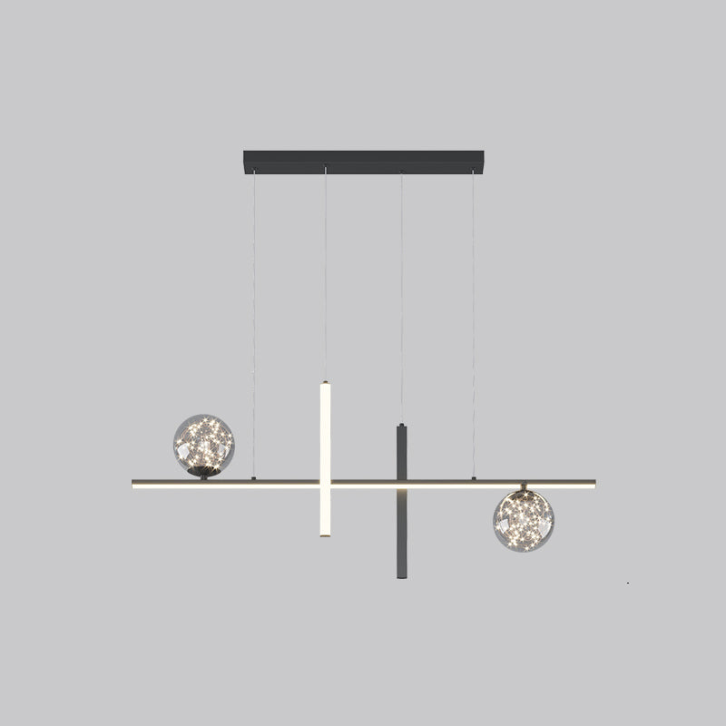 Moderne lineare Insel Kronleuchter Multi-Head Restaurant Anhänger Beleuchtungskarten