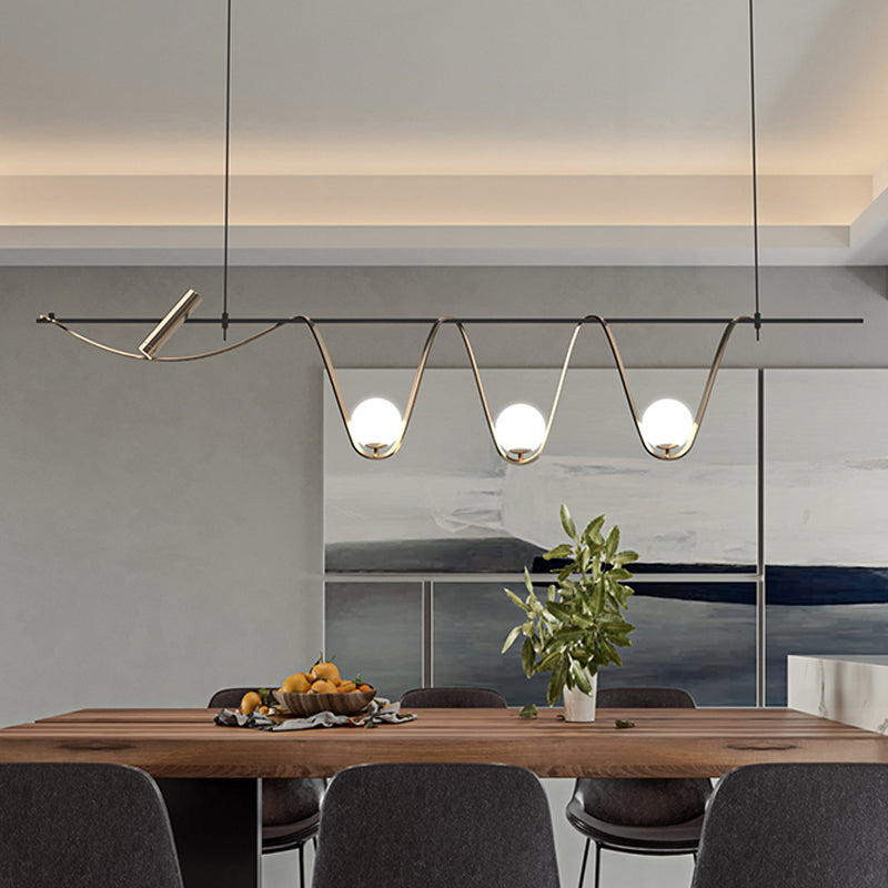 Moderne Inselanhänger Lampen Multi-Head-Restaurant Hanging Lampe Lampen mit Glasschatten