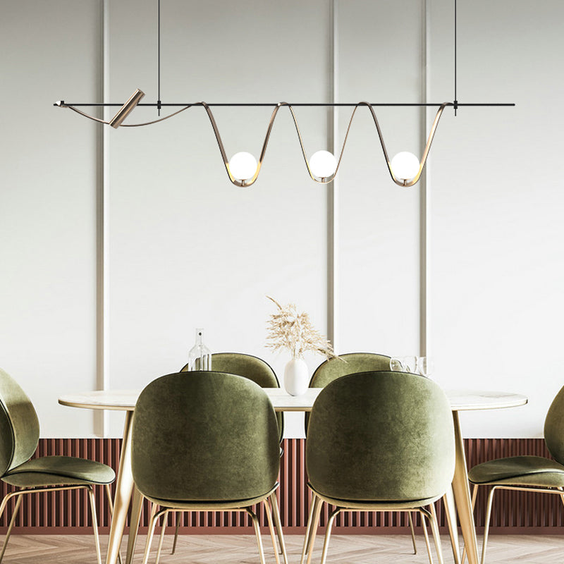 Moderne Inselanhänger Lampen Multi-Head-Restaurant Hanging Lampe Lampen mit Glasschatten