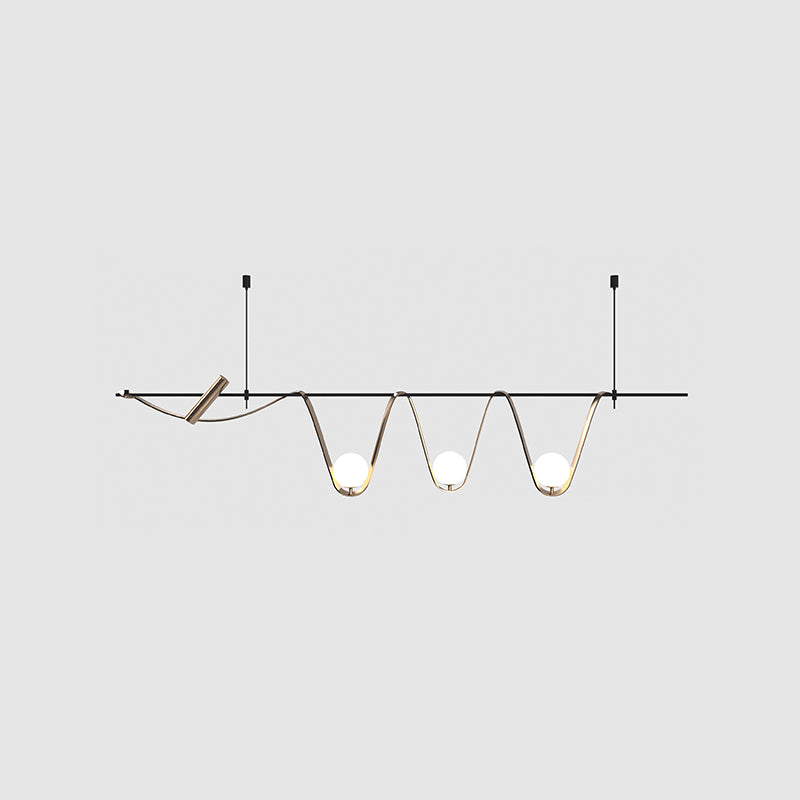 Moderne Inselanhänger Lampen Multi-Head-Restaurant Hanging Lampe Lampen mit Glasschatten