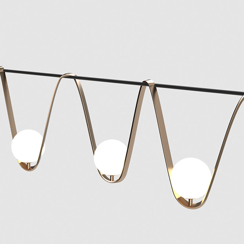 Moderne Inselanhänger Lampen Multi-Head-Restaurant Hanging Lampe Lampen mit Glasschatten