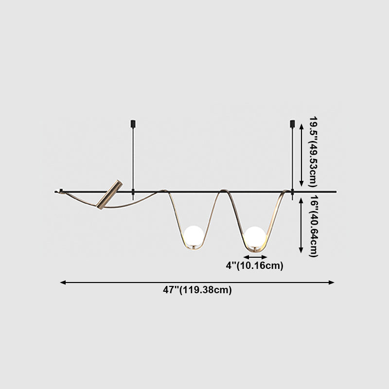 Moderne Inselanhänger Lampen Multi-Head-Restaurant Hanging Lampe Lampen mit Glasschatten