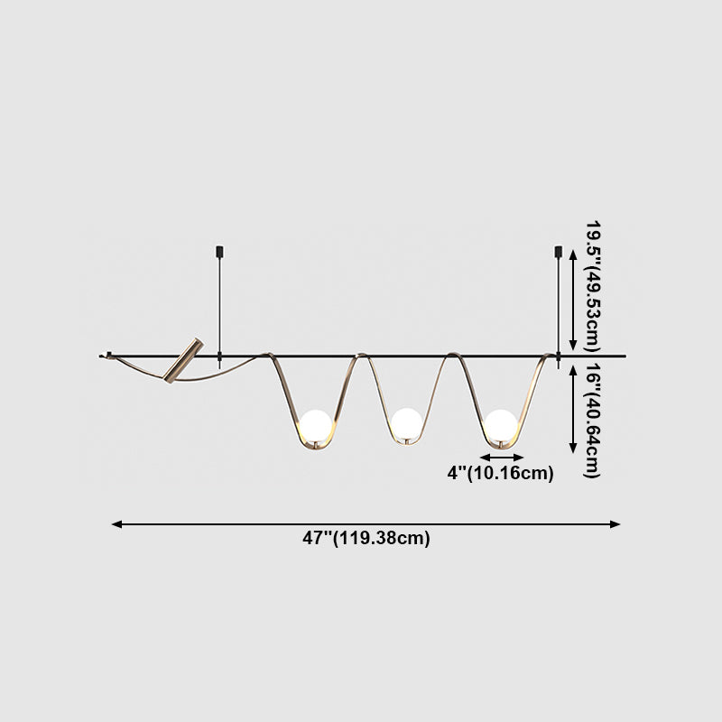 Moderne Inselanhänger Lampen Multi-Head-Restaurant Hanging Lampe Lampen mit Glasschatten