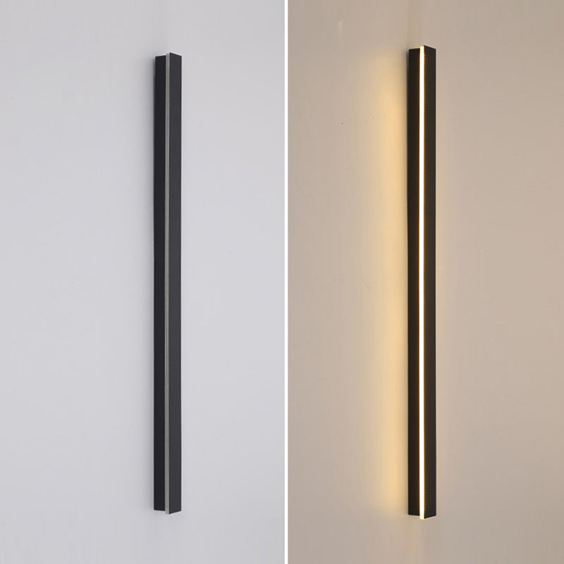 Application murale noire de style nordique Lumière murale à LED droite avec de l'aluminium pour l'extérieur