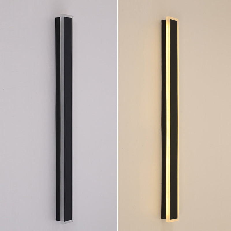 Application murale noire de style nordique Lumière murale à LED droite avec de l'aluminium pour l'extérieur
