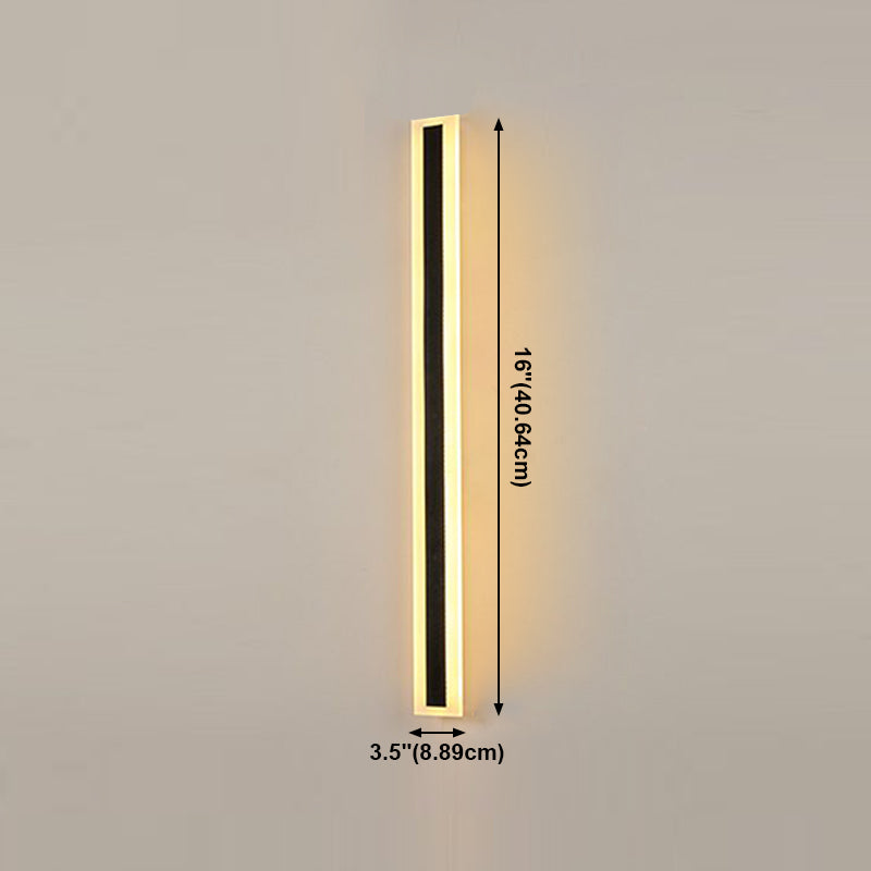 Application murale noire de style nordique Lumière murale à LED droite avec de l'aluminium pour l'extérieur