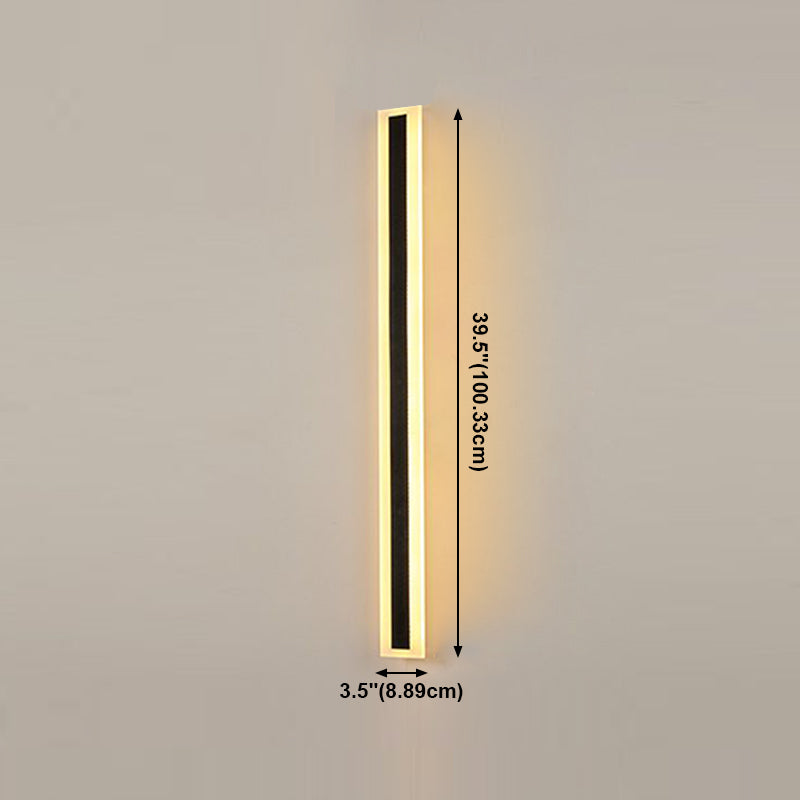 Application murale noire de style nordique Lumière murale à LED droite avec de l'aluminium pour l'extérieur