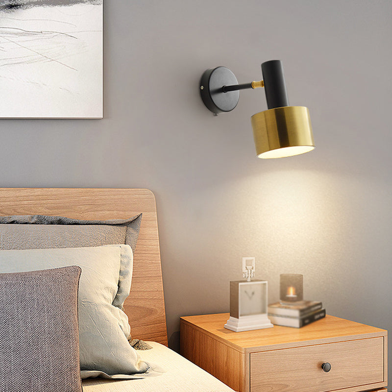 Moderner Stil Wandleuder Zylinderform 1 Lichtwandlicht mit Metall für Schlafzimmer