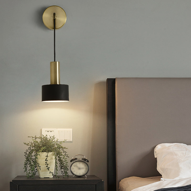 Moderner Stil Wandleuder Zylinderform 1 Lichtwandlicht mit Metall für Schlafzimmer