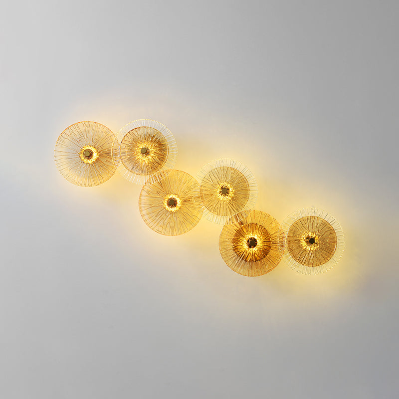 Moderner Stil Wandleuchte runde Form Mehrlicht -Wandlicht mit Glas für Schlafzimmer