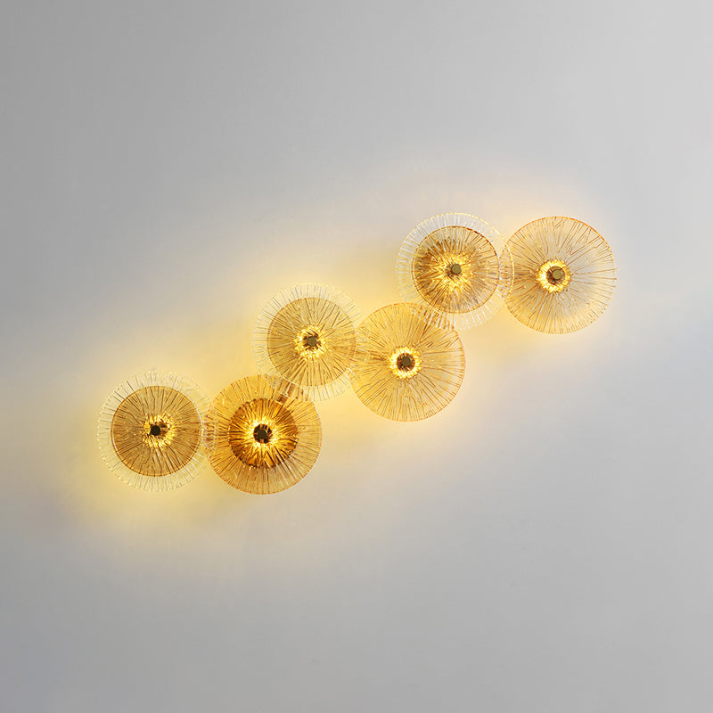 Moderner Stil Wandleuchte runde Form Mehrlicht -Wandlicht mit Glas für Schlafzimmer