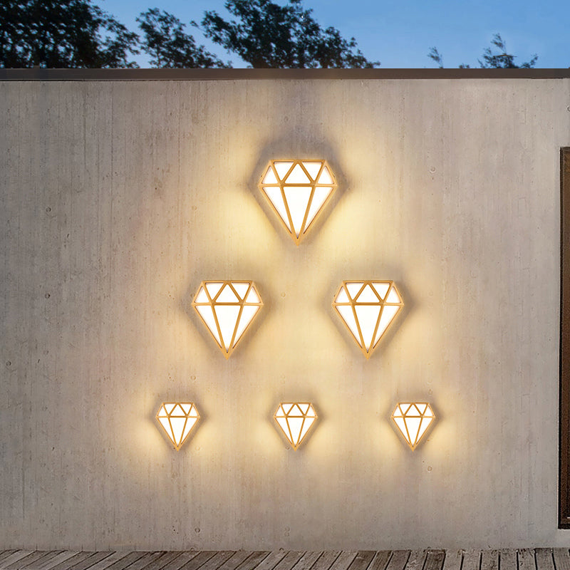 Zeitgenössischer Stil Wandleuchte Gold Diamant Form Wandleuchte für Schlafzimmer