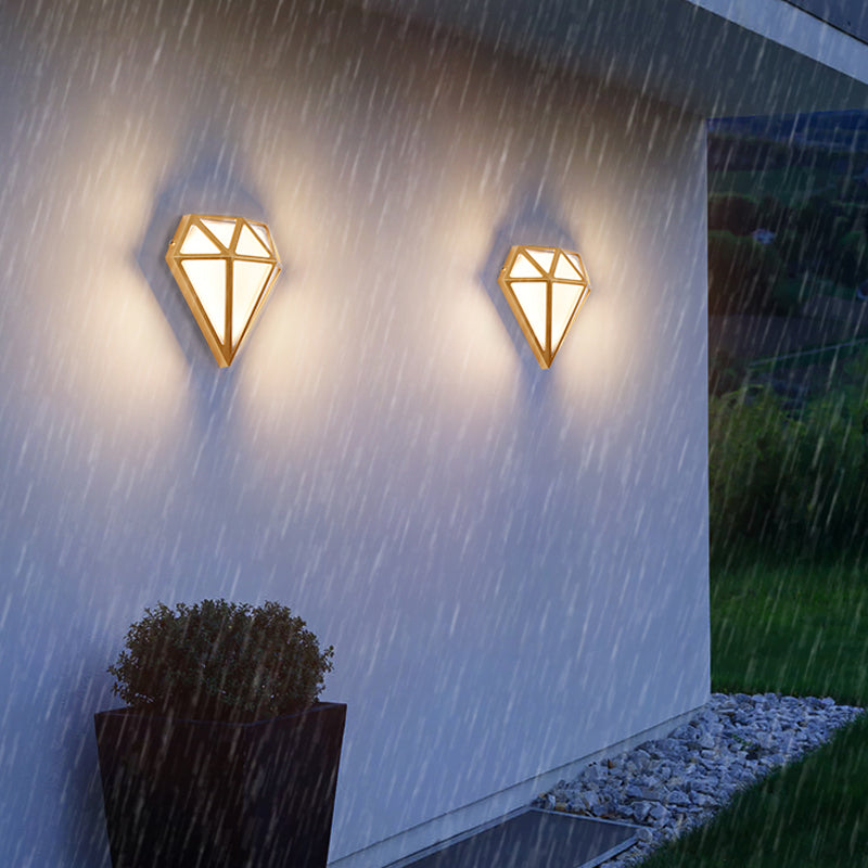 Zeitgenössischer Stil Wandleuchte Gold Diamant Form Wandleuchte für Schlafzimmer