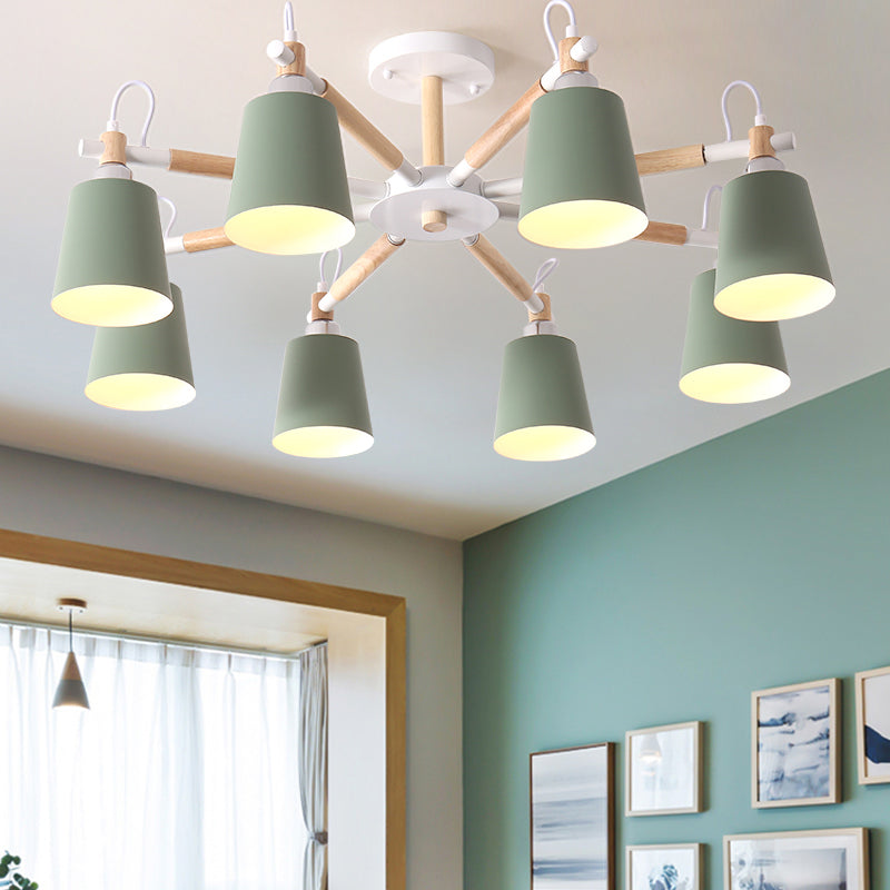 Minimalist Macaron Hanging Light Metal Hanging Chandelier for Sitting Room
