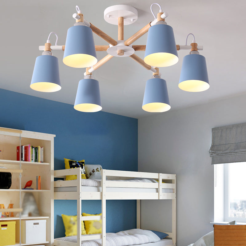 Minimalist Macaron Hanging Light Metal Hanging Chandelier for Sitting Room